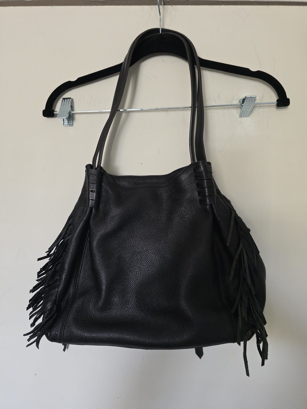 Aimee Kestenberg Black Leather Fringe Shoulder Bag - Picture 1 of 16